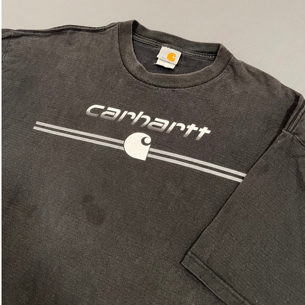 Vintage Carhartt heavyweight T-Shirt Faded Black Mens XL Streetwear Workwear Tee